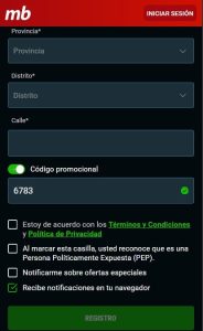 registro en meridianbet