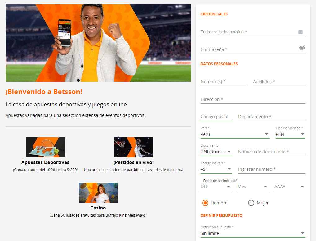 betsson registro