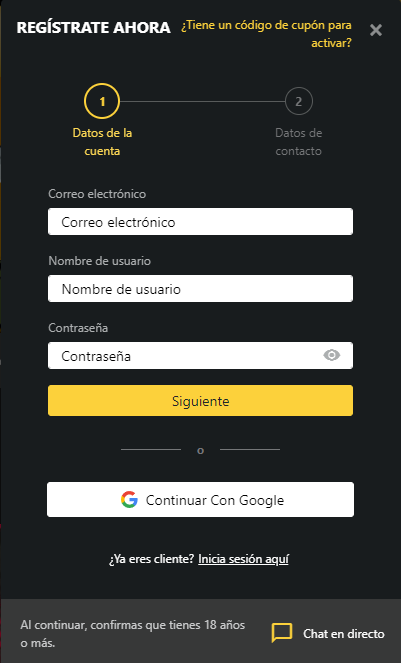 codigo promocional betobet