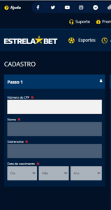FUT Estrela bet cadastro versão movel