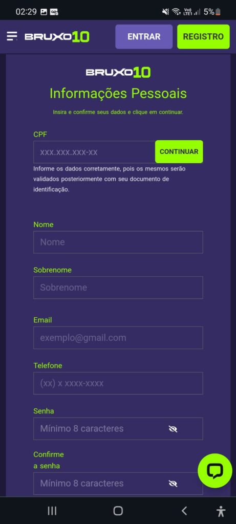 cadastro na bruxo10