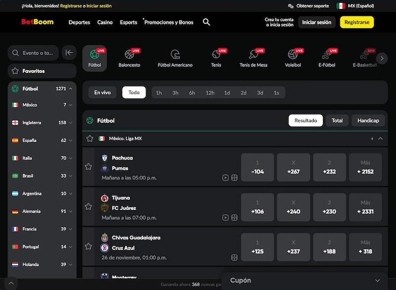 betboom mexico deportes