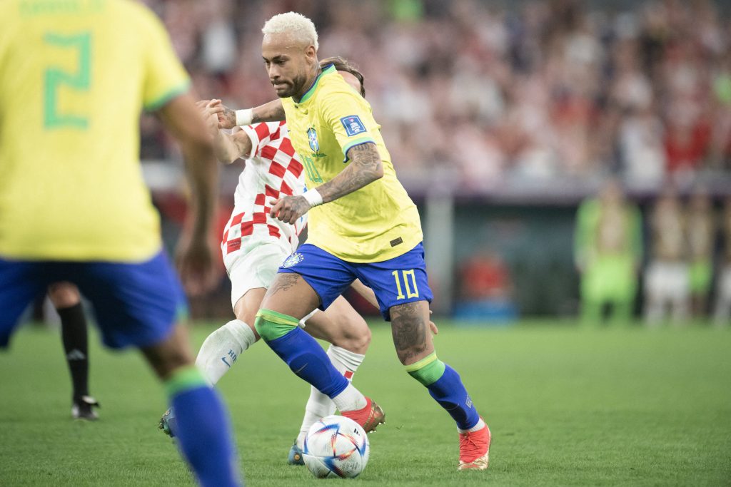 Neymar em ação pela Seleção Brasileira na Copa do Mundo de 2022