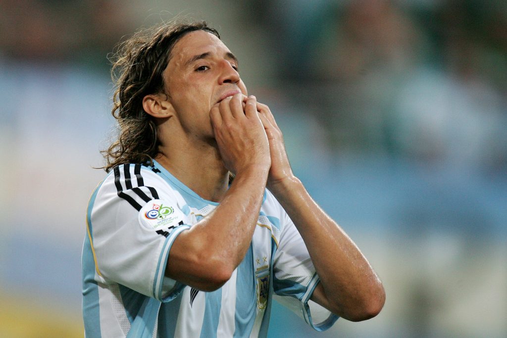 Hernán Crespo jugando el Mundial de 2006 por la Selección Argentina