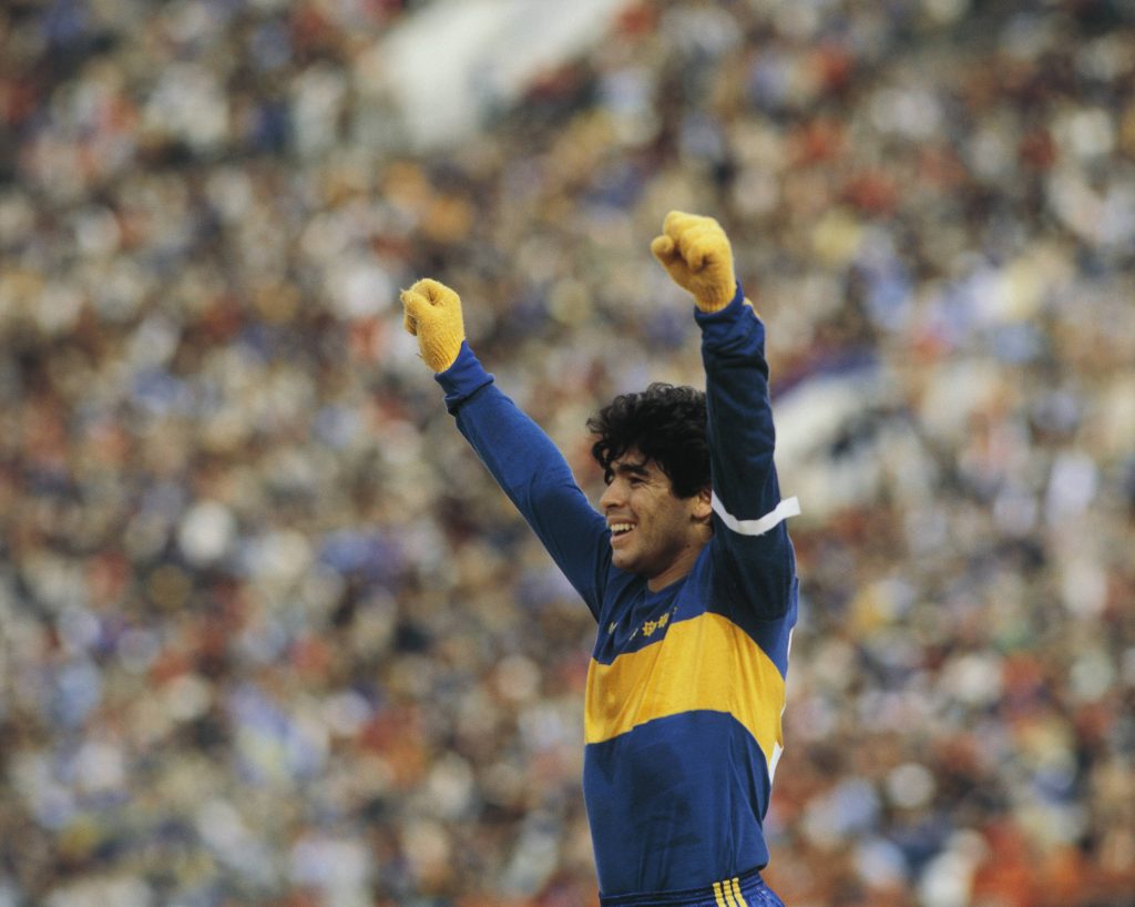 Diego Maradona jugando por Boca Juniors