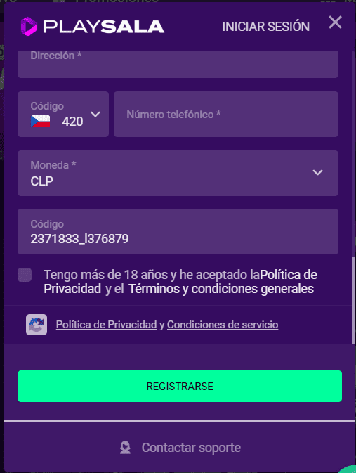 registro en playsala con codigo promocional 2026