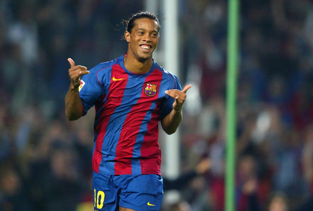 Ronaldinho jugando por Barcelona