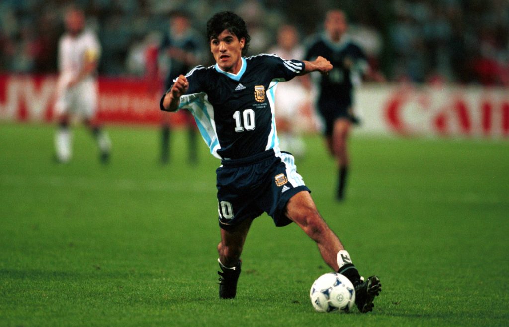 Ariel Ortega con la Selección Argentina en el Mundial de 1998