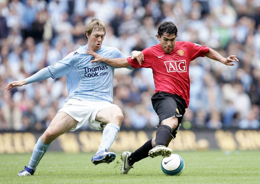 Carlos Tévez jugando por Manchester United