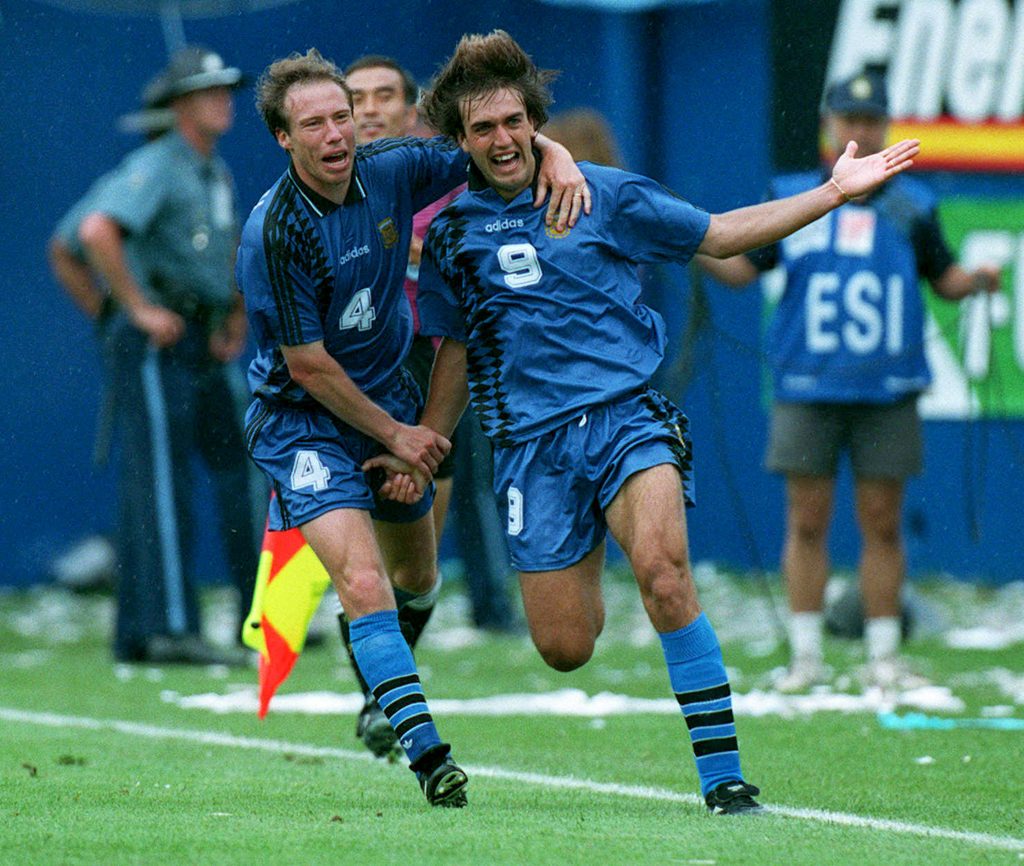 Gabriel Batistuta en el mundial de 1994 con la selección argentina