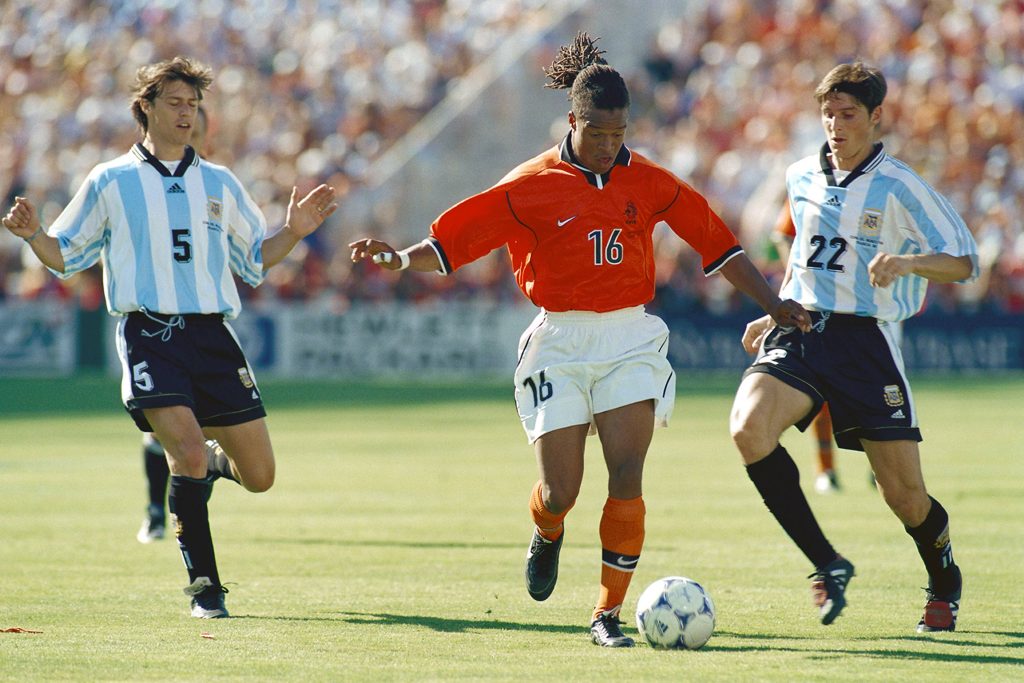 Javier Zanetti con la selección argentina en el mundial de 1998