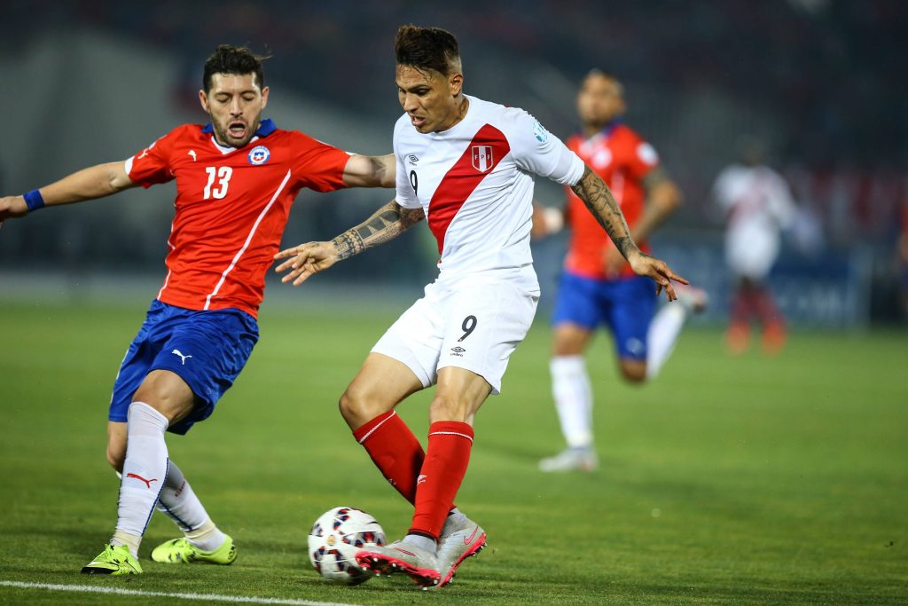 José Rojas j vs Peru por la selección chilena
