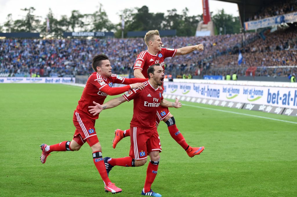 FUSSBALL 1 BUNDESLIGA SAISON 2014 2015 RELEGATION RUECKSPIEL Karlsruher SC Hamburger SV 01 06 201