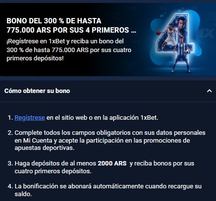 codigo promocional 1xbet y su bono deportivo